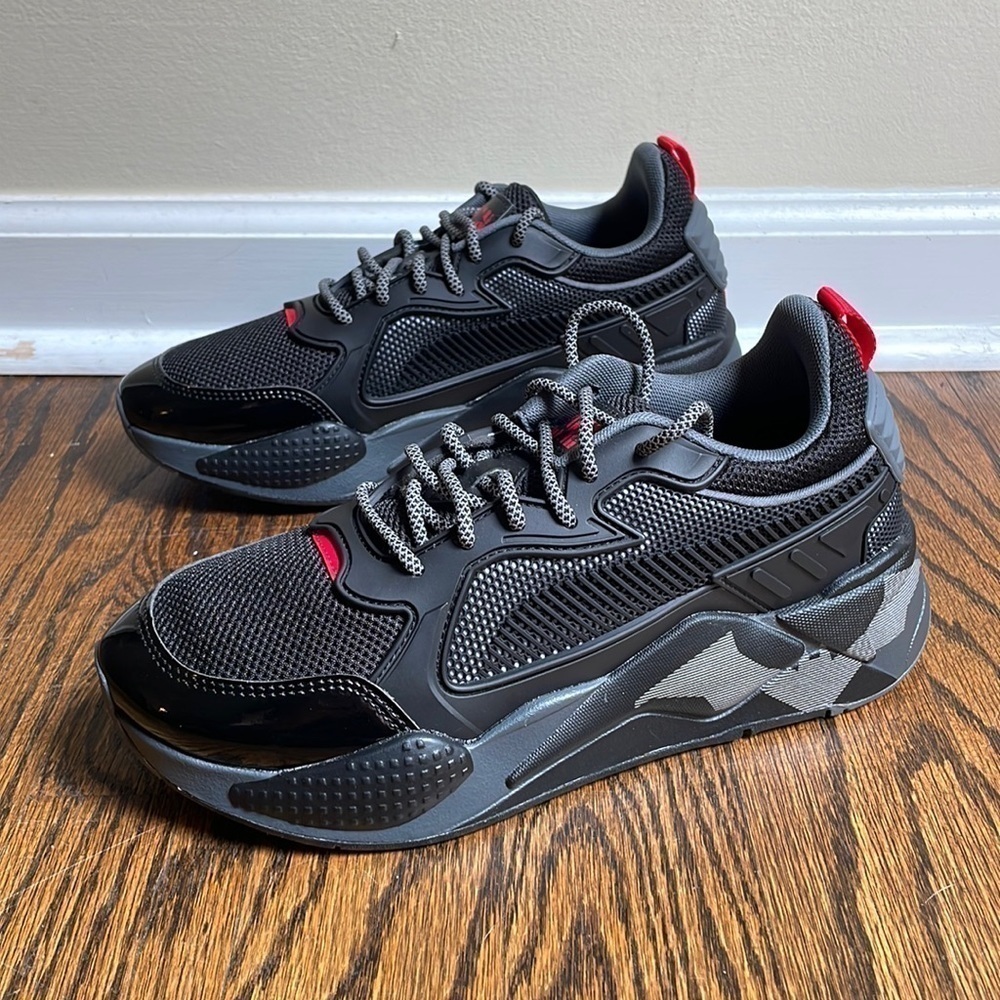 NWOT Puma Batman RSX Lace Up Sneakers Black Red